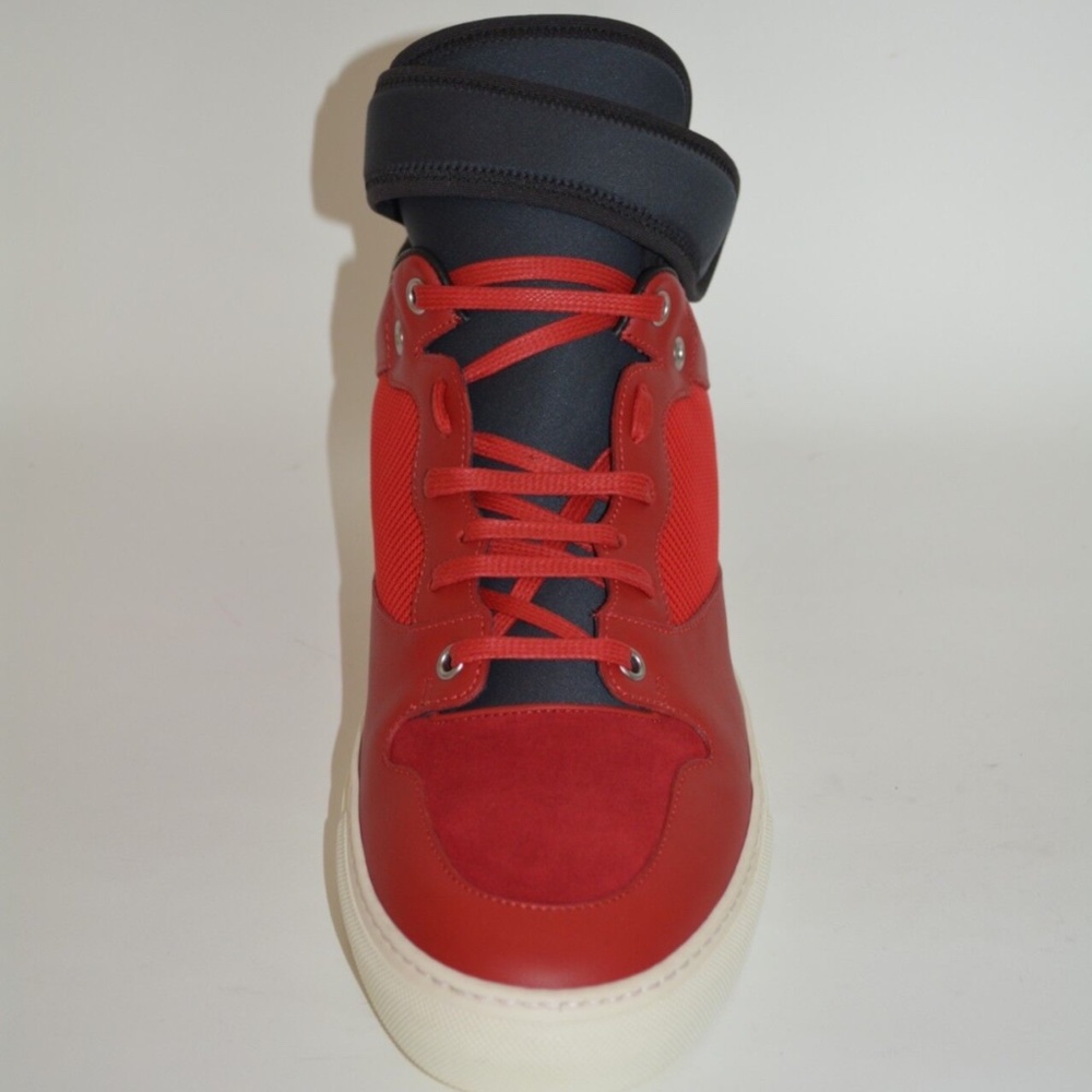 NWT BALENCIAGA MENS NEOPRENE STRAP HITOP LEATHER SNEAKERS - Picture 7 of 10
